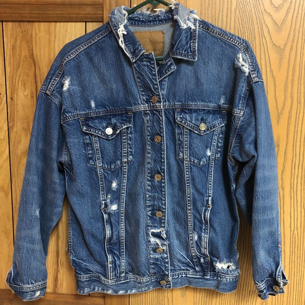 American Eagle Outfitters Destroyed Denim Jacket